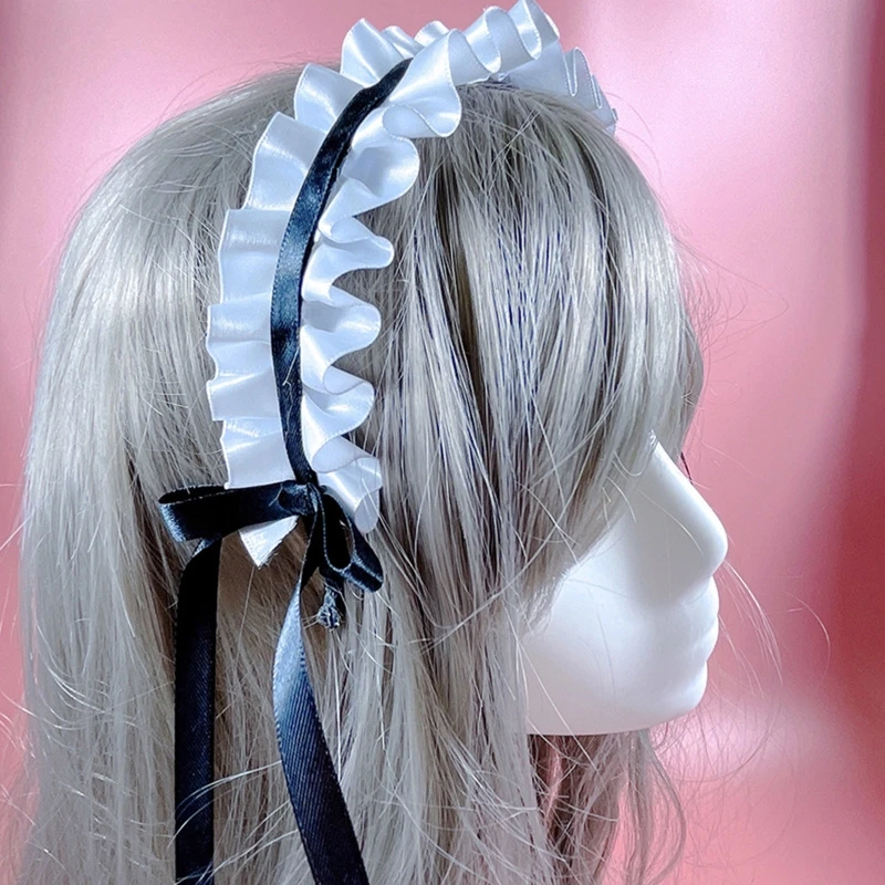 Serre-tête plissé de cosplay - Lolita serre t te pliss en forme de n ud papillon pour femme et fille accessoire - Ropa de festival