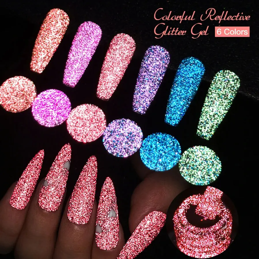 Vernis à ongles UV/LED semi-permanent pailleté - Verh ritage ongles color uv led semi continu gel de moulage paillettes super flash diamant rotterdam - Ropa de festival