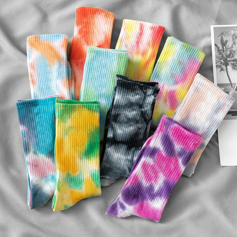 Chaussettes Tie'n'dye - Kf s d d e fe eaaa h chaussettes en coton de couleur unie pour hommes et femmes chaussettes de basket ball chaussettes de - Ropa de festival