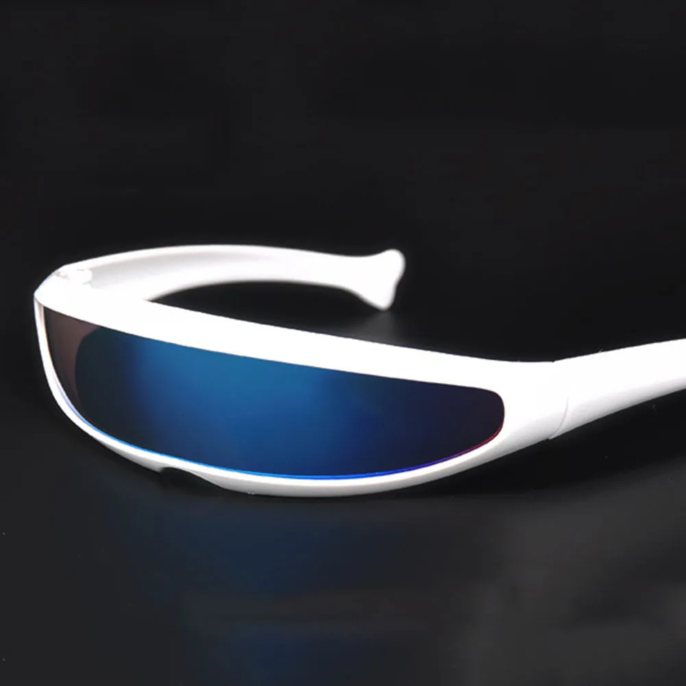 Gafas de sol futuristas - Kf s f c dcca a bc affe h lunettes de soleil futuristes visi re cyclope troite pour hommes lunettes laser uv lentille miroir personnalis - Tenue de festival