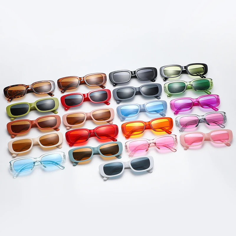 Gafas de sol rectangulares vintage - Kf s b ddb c b f fc d lunettes de soleil rectangulaires vintage pour femmes petites lunettes de soleil carr es lentille d grad - Tenue de festival