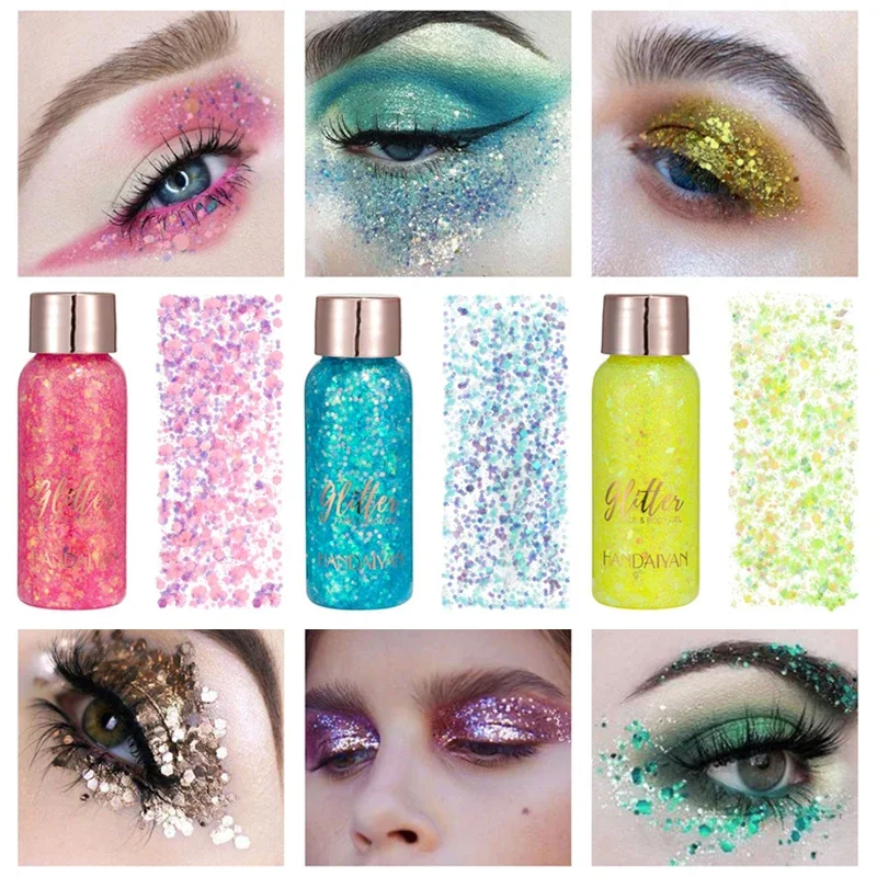 Gel con purpurina - Kf s f fe f a efc dd cc b w gel paillet pour les ongles et le visage avec cuill re taler multifonction pour les yeux - Tenue de festival