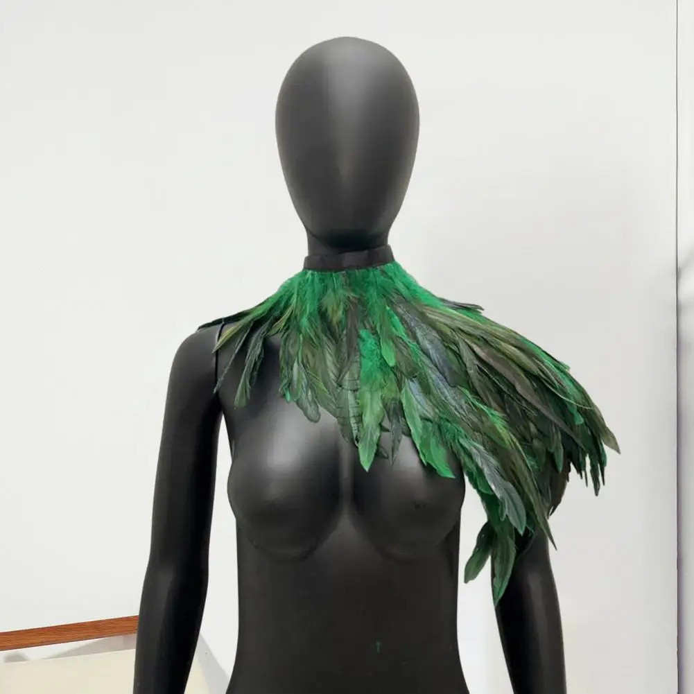 Collar de plumas - Kf s f dfb d d e d c a costume de danseuse r tro gothique r glable avec faux col pour cosplay ch le plumes - Tenue de festival