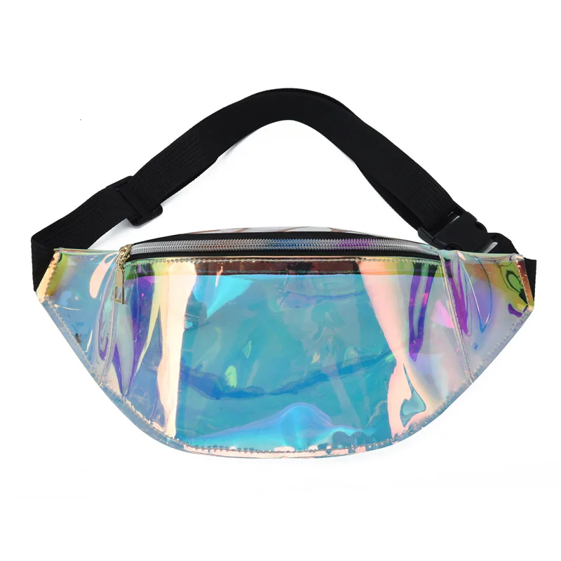 Riñonera holográfica - Kf s ea cd fd ec d cd bef i sac banane laser absorbe ouissant de personnalit sac de poitrine holographique tanche fermeture de poche bandouli - Tenue de festival