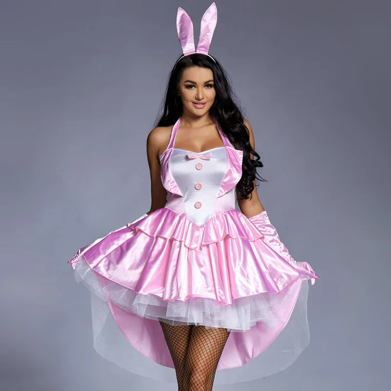 Disfraz de conejita sexy - Kf heb dd c ab d aa eu umorden costume de lapin sexy pour femme smoking pour fille robe de soir e club halloween - Tenue de festival