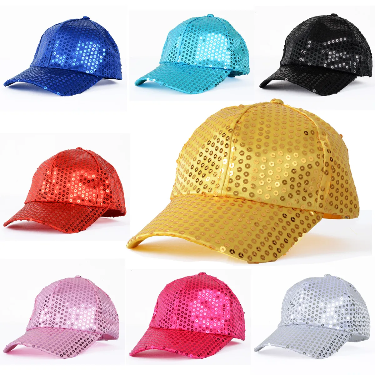 Gorra de lentejuelas - Kf s ee ffd b c bd ee c aafa chapeau de baseball paillettes brillantes pour femme et enfant casquette de brev discoth que taille ajustable - Tenue de festival