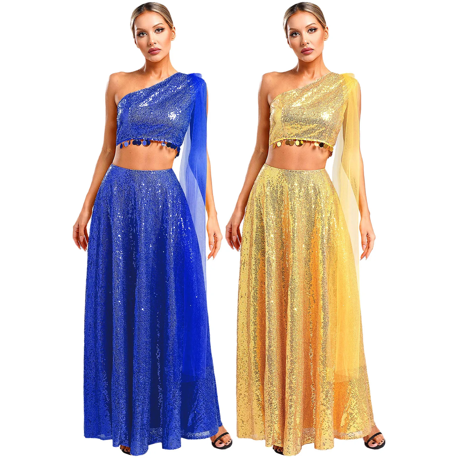 Conjunto de vestido de noche indio con lentejuelas - Kf s be b f c e ebbj - Tenue de festival