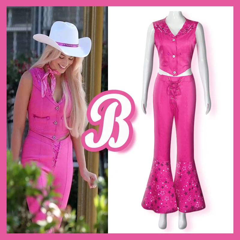 Disfraz de cosplay de «Barbie» Vaquera - Kf s e edb c acc ef ceaab e cw costume cosplay de cowgirl pour femme tenue d halloween d guisement western rose margot robbie barbiee - Tenue de festival