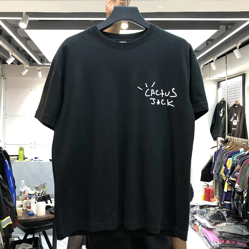 Camiseta Cactus Jack - Kf s ea a cff ba ae bd e a dc t shirt de luxe en coton pour homme streetwear travis cantum jack hip hop - Tenue de festival