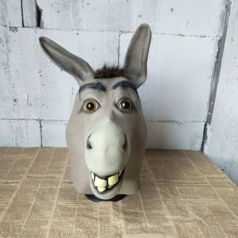 Máscara de « el Burro de Shrek » - Kf s dd f d c f e ef f dd f masque matkey loquacious donkey dance halloween funny horsehead performance animal hood apk play - Tenue de festival