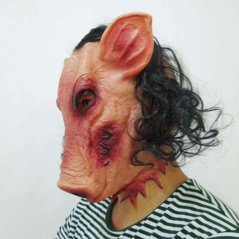 Máscara de hombre cerdo de látex - Kf s e f d b b af f c masque en latex de haute qualit et durable fournitures de festival viande s re et non - Tenue de festival