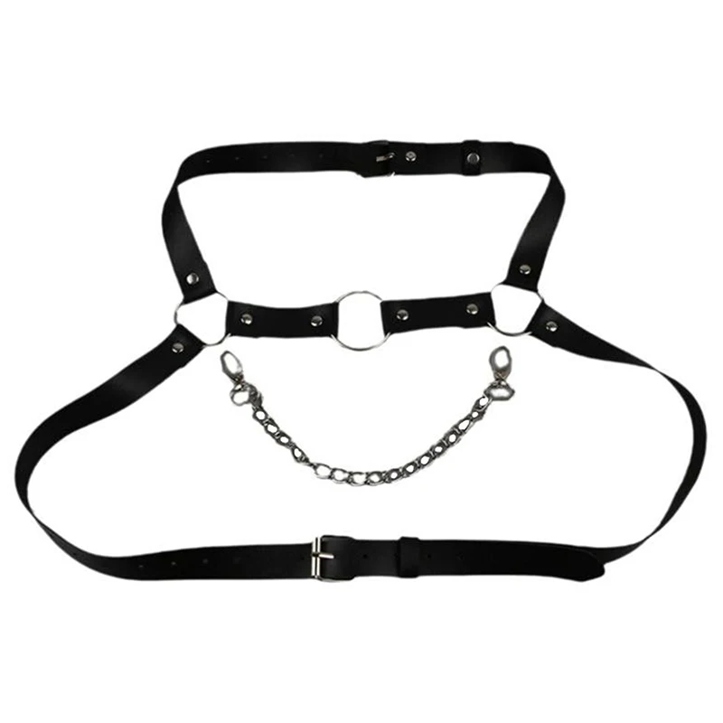 Arnés de cuero con cadena - Kf s dccb a f e a a b bb c sangle de poitrine amusante en cuir sfp environhipster pour hommes sangle de poitrine sexuelle sangle en - Tenue de festival