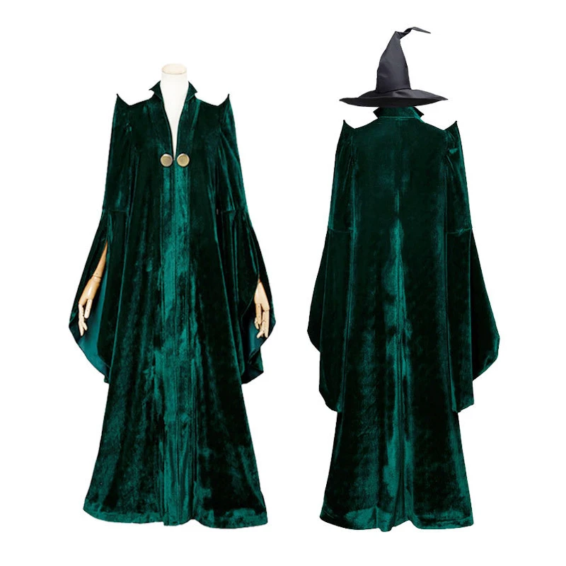 Disfraz cosplay «Profesora McGonagall» en Harry Potter - Kf s b afe b fe c fb d costume de l cole de sorcellerie et de magicien robe d halloween du professeur ata leva - Tenue de festival