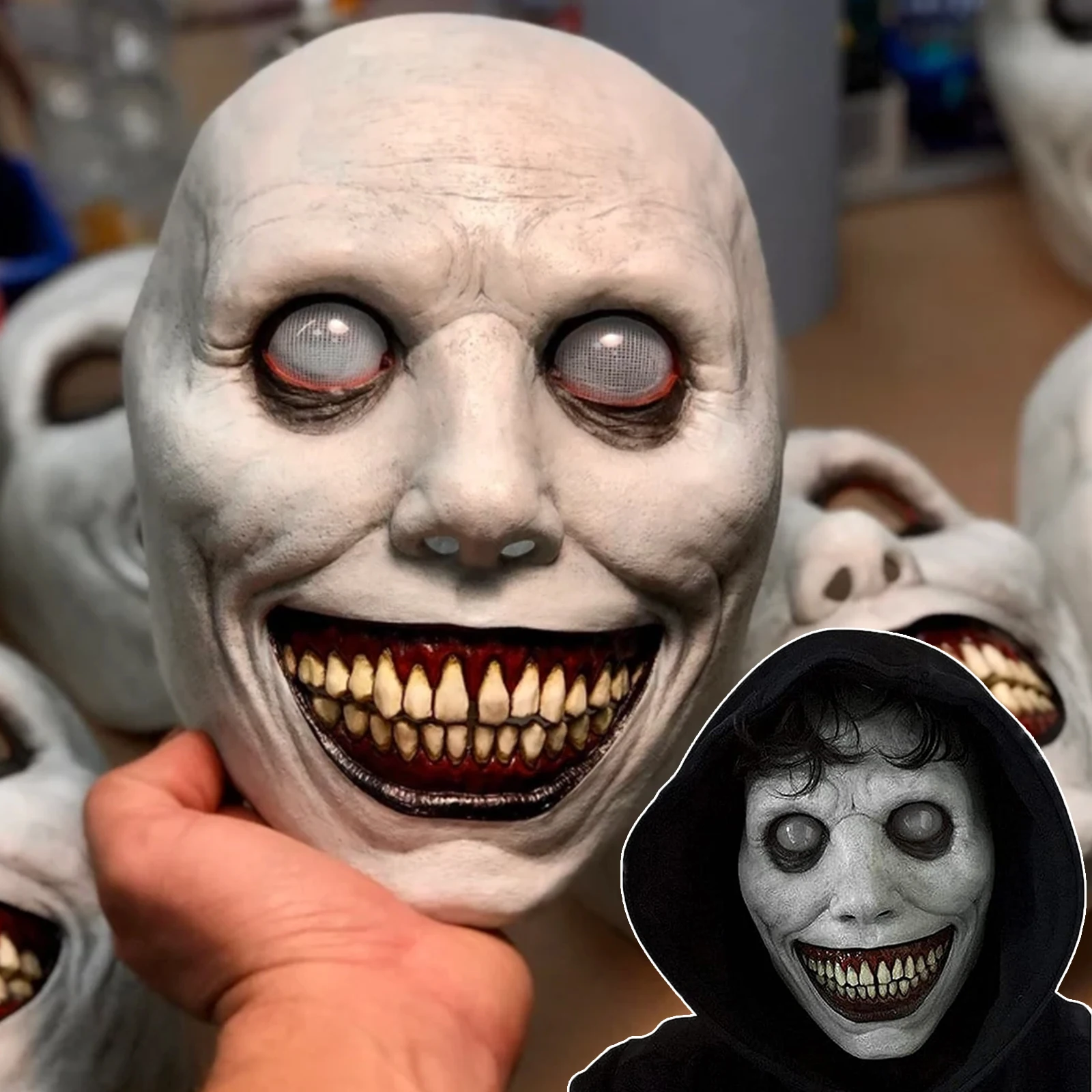 Máscara de horror «El Exorcista» - Kf s ca ca d f d bc d a u masque d horreur en plastique l exorciste visage souriant cosplay de d mon fant me effrayant - Tenue de festival