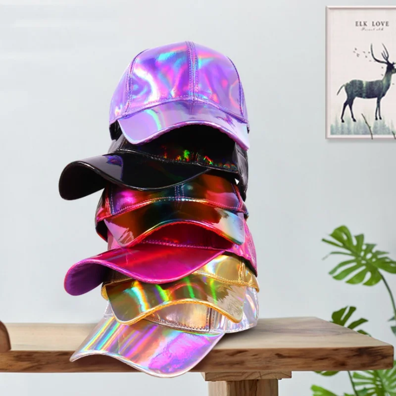 Gorra holográfica - Kf s e a d cba df ac aa a w chapeau en cuir avec peau laser casquette d op rabilit couleur d grad e tendance de - Tenue de festival