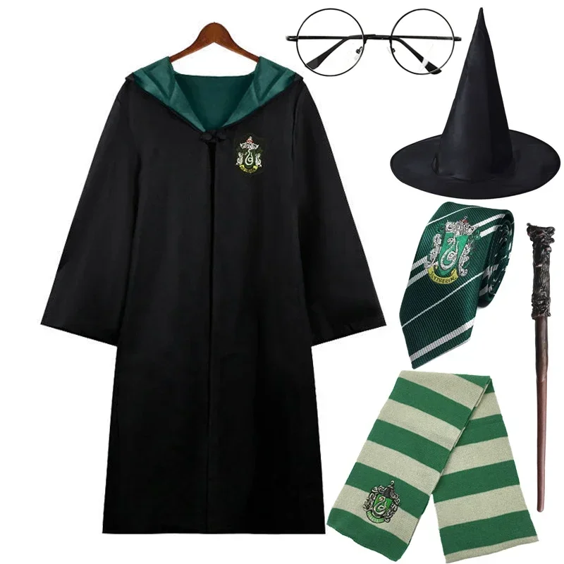 Disfraz de cosplay de aprendiz de mago en Harry Potter - Kf s d c c ac a e d eh costumes cosplay de poudlard cole de sorcellerie et robes de magie chapeau de magicien d halloween - Ropa de festival