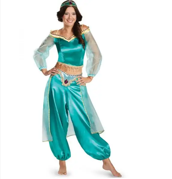 Disfraz de « Princesa Jasmine » - Kf s e b dab bb b b a f cdft costume de princesse jasmine pour femme tenue de brevdu ventre arabe robe de barrage de lampe - Tenue de festival