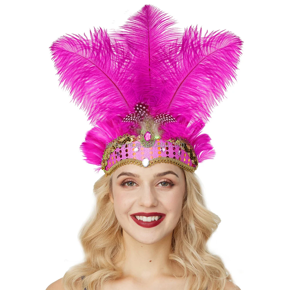 Tocado de carnaval con plumas - Kf sa f a d a a accb e de pi ce de sauna en plumes de carnaval bande de sauna showgirl pi ce de sauna - Tenue de festival
