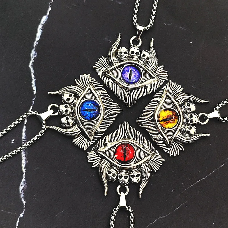 Collar colgante ojo del diablo - Kf sbd f d ba ff f eb b o nouveau exquis personnalis mode cr ne diable oeil pendentif collier r tro pendentif pour femmes et - Tenue de festival