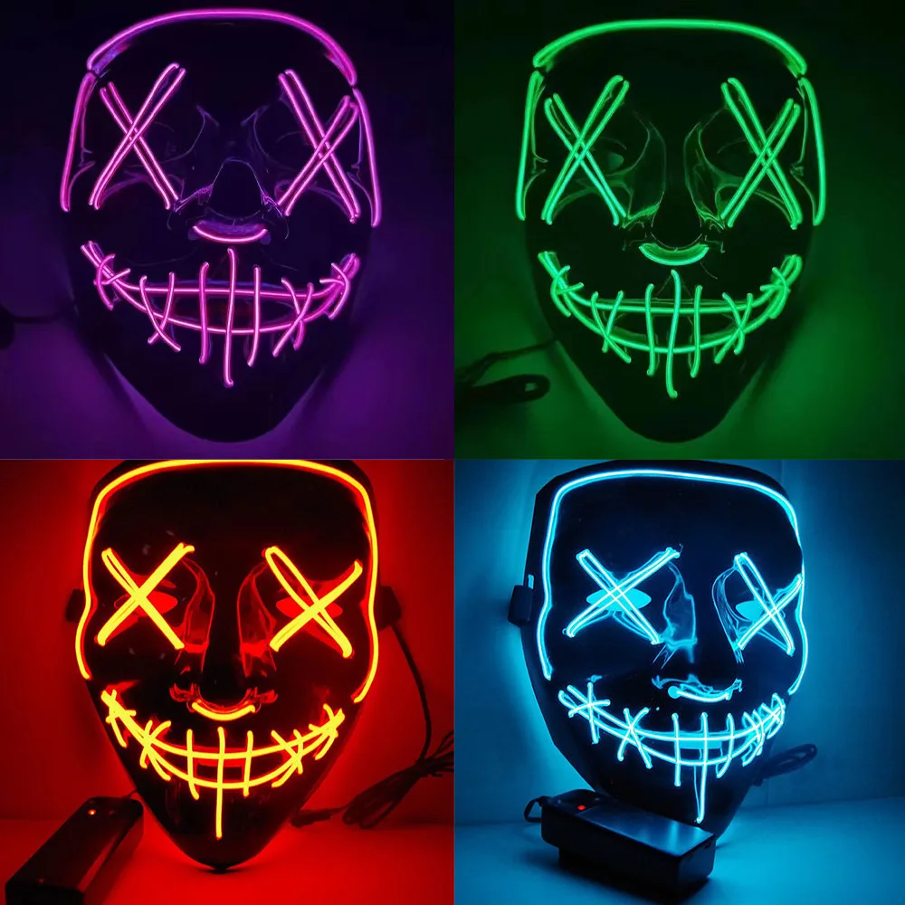 Máscara la Purga LED - Kf sc df f d ada f ca masque de cosplay plonger oyant led halloween carnaval no l masade f te tim bo te - Tenue de festival