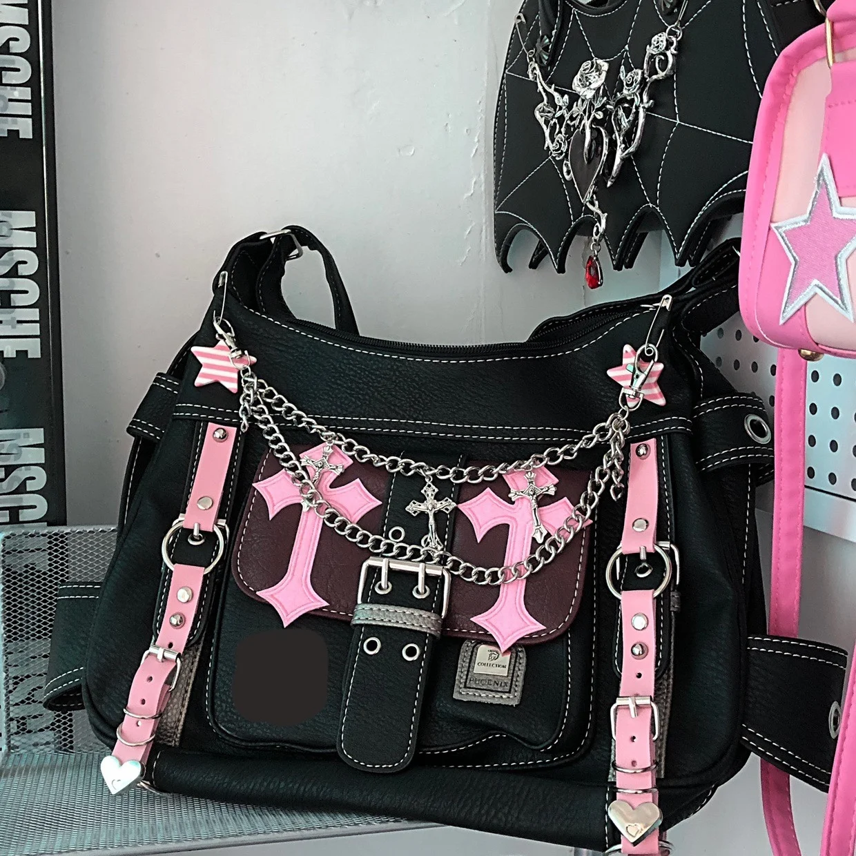Bolsos bandolera Hello Kitty gótica - Kf sd a e e b e bea cbb d sacs bandouli re rose hello kitty sanurgente pour femmes sac main pour filles chaudes sac fourre - Tenue de festival