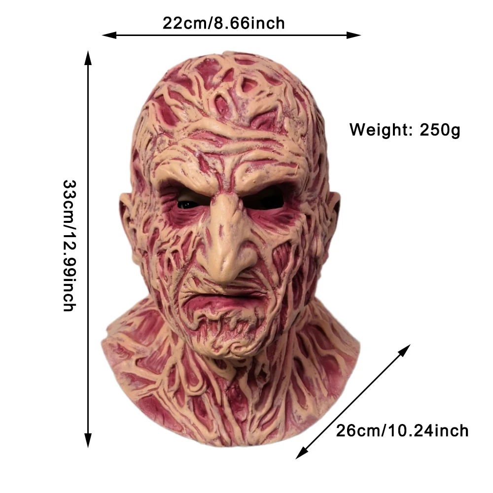 Máscara de terror «Freddy Krueger» - Kf se f c db be cc a c f au masque d horreur freddy eger en latex quipement de sauna complet film d halloween un cauchemar - Tenue de festival