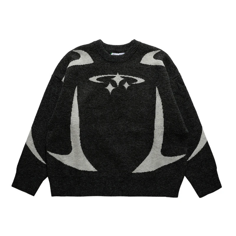 Pull knit Y2K - Kf se a d f b bd b c be t pull r tro harajuku unisexe motif toile v tements esth tiques grande promotion y k automne et - Tenue de festival