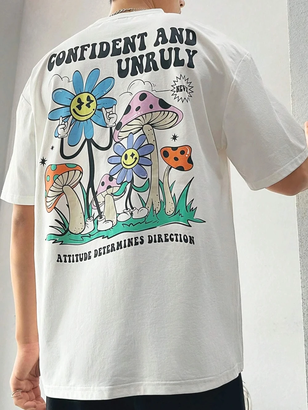 Camiseta Confident and unruly - Kf se edc cb e f e a fcag t shirt manches courtes homme estival et respirant confident and unruly attitude d termine la direction - Tenue de festival