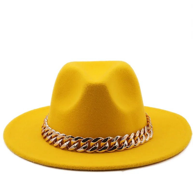 Sombrero Fedora con cadena dorada - Kf sef d f e fdcb f a ea m - Tenue de festival
