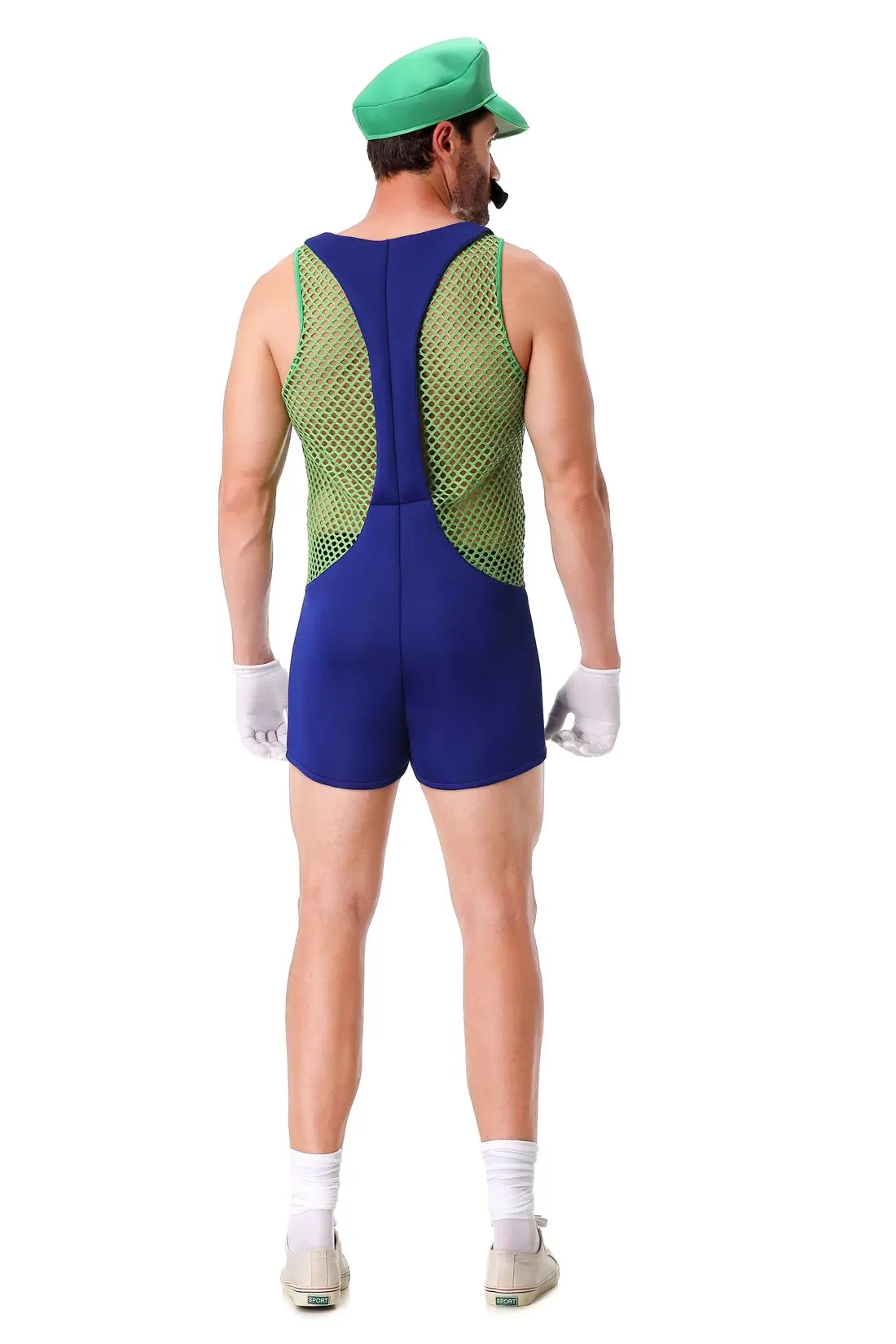 Mono sexy de «Mario» - Kf s f a f d acb fd d dl combinaison anime super luigi bros pour homme salopette creuse costume de carnaval d guisement de plombier - Tenue de festival