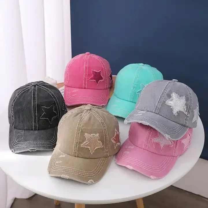 Gorra vaquera desgastada Y2K - Kf s e c b b b b c db j casquette de baseball en denim d lav pour hommes et femmes chapeau de p che casquettes - Tenue de festival