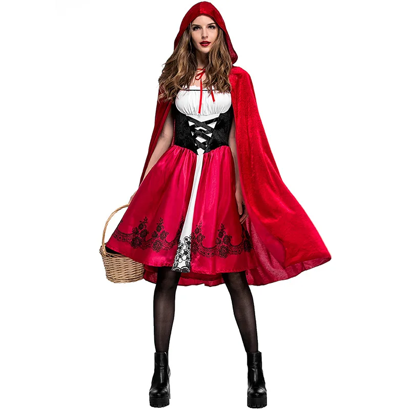 Disfraz de cosplay de «Caperucita Roja» - Kf s ff b df aa bce e ede costume de cosplay du petit chaperon rouge pour filles adultes version moderne de la performance sur - Tenue de festival