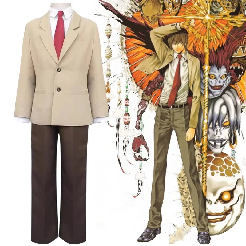 Costume de cosplay "Light Yagami" dans Death Note - Kf s bdf c e a d e d a d anime death cos note yagami light cosplay costume perruque caf document uniformes scolautomatis s ensemble abaiss - Ropa de festival