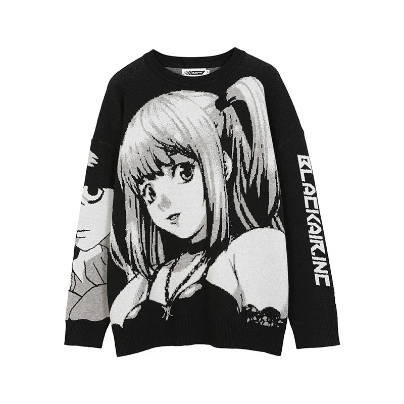Jersey knit Death Note - Kf s add c ec a e dfe b pull en tricot vintage pour femmes pulls respirants manches longues gothiques streetwear y k v tements harajuku - Tenue de festival