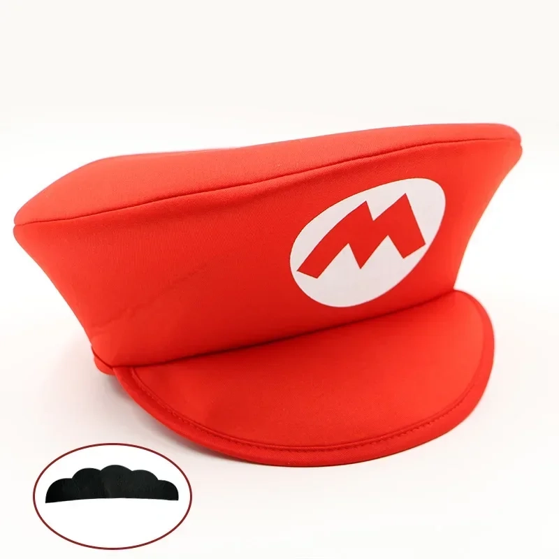 Sombrero de cosplay "Mario" (con bigote) - Kf s cc a c a cc n chapeaux de cosplay super odyssey bros avec moustache pour enfants olympiques d halloween accessoires de f - Tenue de festival