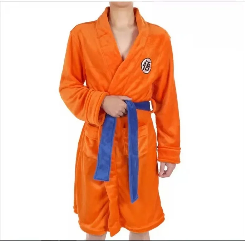 Bata kimono « Son Goku » - Kf s b dd f dba be b fdb j anime dragon ball z son goku peignoir pour homme et femme pyjama chaud doux dessin anim - Tenue de festival