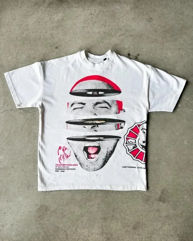 Camiseta oversize «Eminem» - Kf sdbfa d d a ba c b dc bbaf t shirt manches courtes imprim portrait de rue r tro am ricain pour hommes mode goth - Tenue de festival