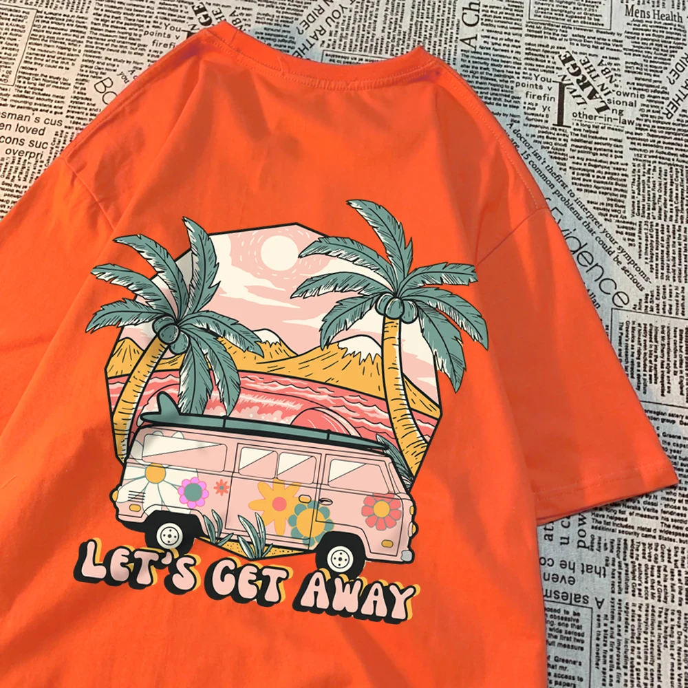 Camiseta oversize Let’s get away - Kf sdfb b a fb f efe b ddd o let s get away take the bus go on vacation conomie college pour hommes t shirt - Tenue de festival