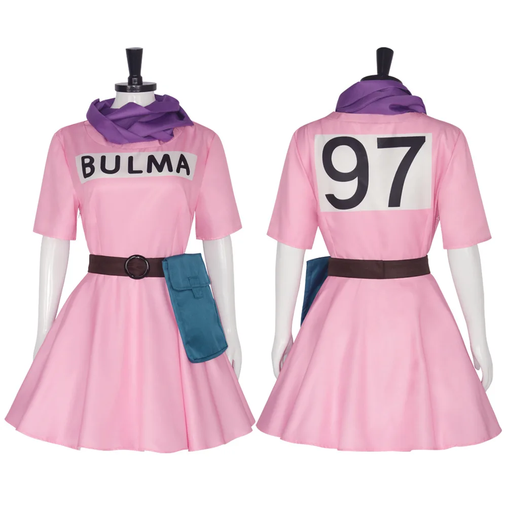 Disfraz de cosplay « Bulma » en Dragon Ball Z - Kf se f f f b f b c f a bcca anime bulma cosplay costume pour femmes adultes robe rose uniforme kawaii pour filles ensemble complet tenues - Tenue de festival