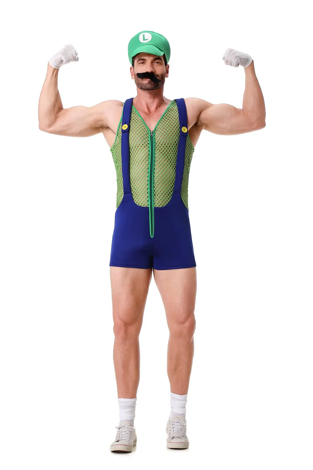 Mono sexy de «Mario» - Kf se b e b b b ed c eb r combinaison anime super luigi bros pour homme salopette creuse costume de carnaval d guisement de plombier - Tenue de festival