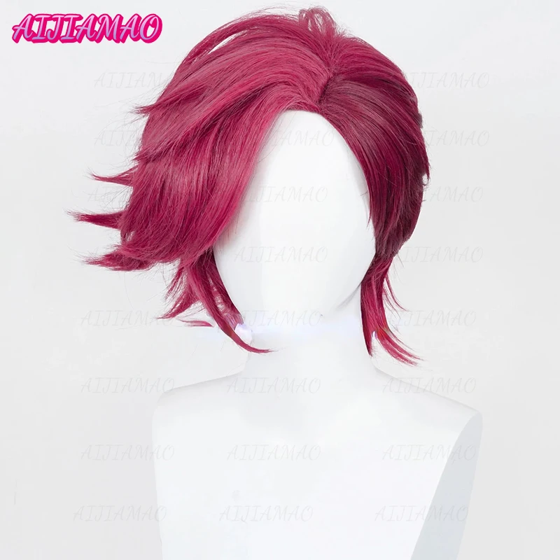 Peluca de cosplay de « Vi » en Arcane y League of Legends - Kf s dfb aaec da e db e dda perruque de cosplay synth tique courte lol arcane vi cm de profondeur rose r sistante la - Tenue de festival
