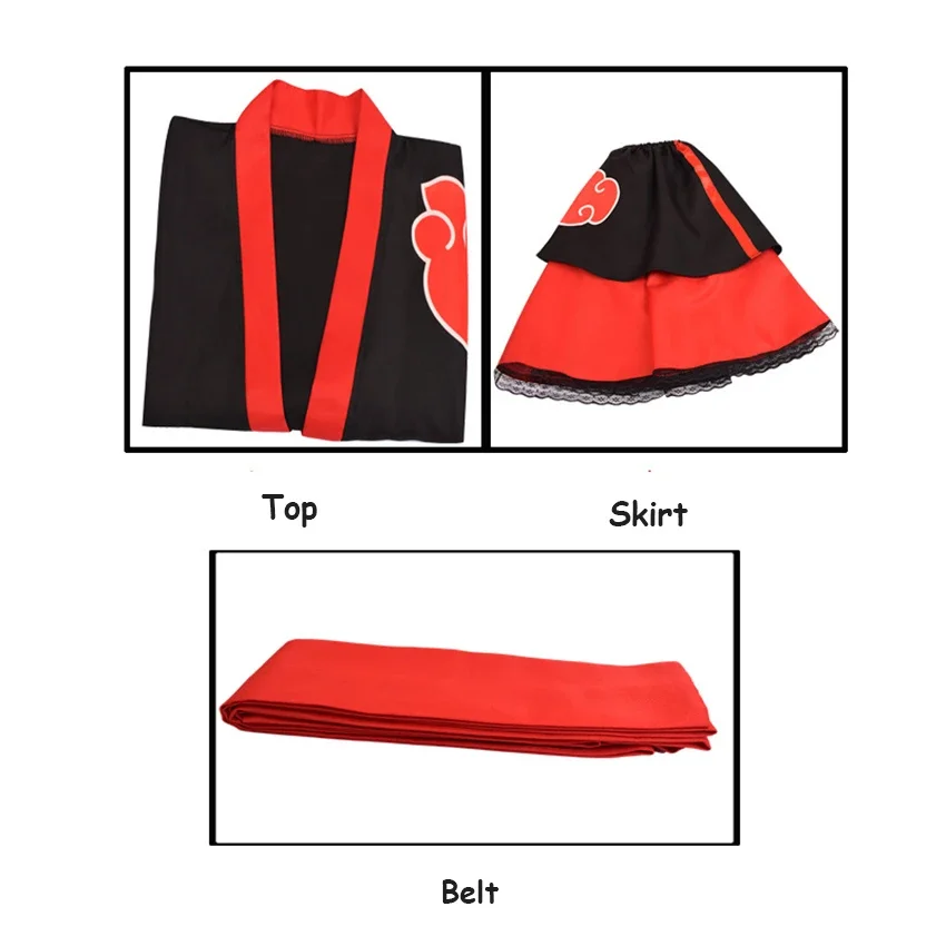 Kimono Akatsuki en Naruto - Kf s c a e d b cc c ade e robe lolita anime pour femme costume cosplay kimono akatsuki robe de femme de chambre v tements - Ropa de festival