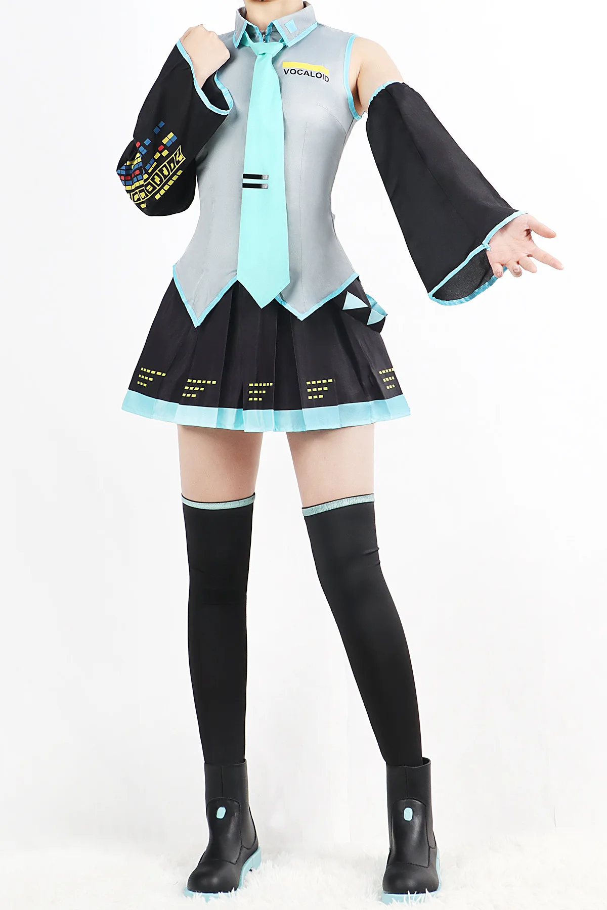 Cosplay de Hatsune Miku en Vocaloid - Kf sa f aa b d e c c v tements de performance de dessin anim rick hatsune ku miku v tements cosplay jupe jk - Ropa de festival