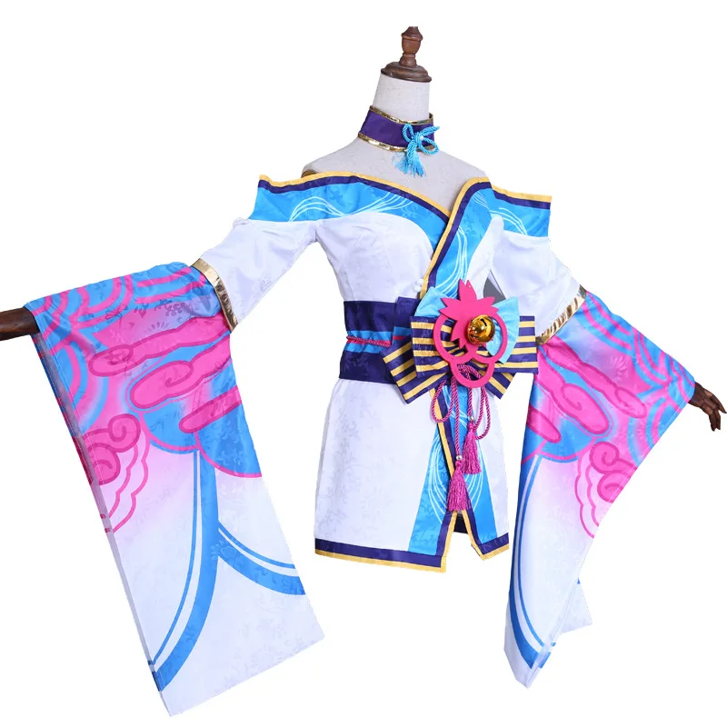 Disfraz de cosplay «Ahri Flor Espiritual» (Spirit Blossom Ahri) en League of Legends - Kf scc eb ee aaa a db b o ahri costume de cosplay du jeu anim lol spirit blossom league of ations robe avec perruque - Tenue de festival