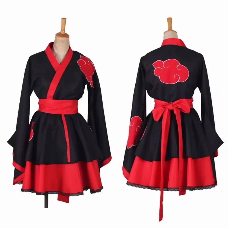 Akatsuki Kimono in Naruto - Kf sdfa ab b c cdd ccc m robe lolita anime pour femme costume cosplay kimono akatsuki robe de femme de chambre v tements - Ropa de festival