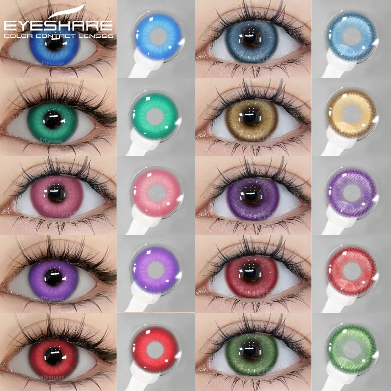 Lentes de contacto de colores para los ojos - Kf se f da a abec fc aef x eyeshare lentilles de contact color es pour les yeux bleu violet cosplay rose annuel halloween - Tenue de festival