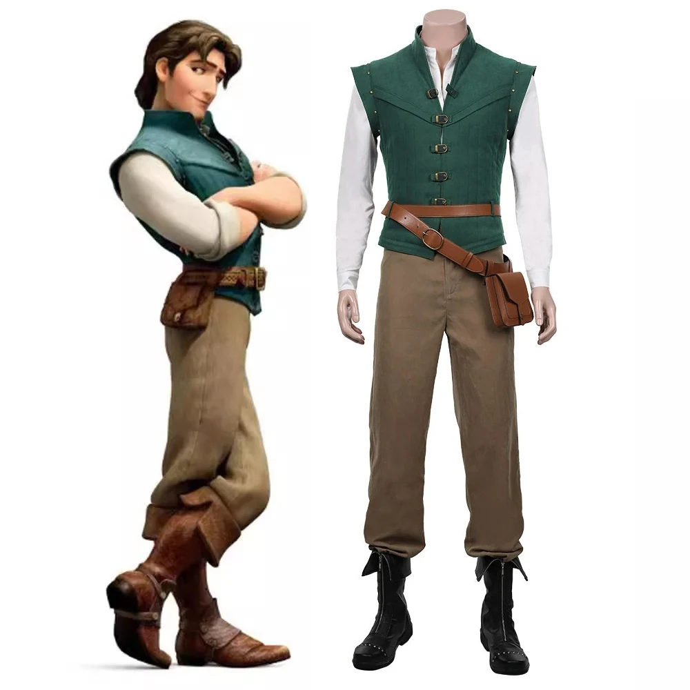 Disfraz de cosplay de « Flynn Rider » en Enredados - Kf se d d a ac f e be br flynn costume de cosplay raiponce pour adulte uniforme de carnaval halloween anime - Ropa de festival
