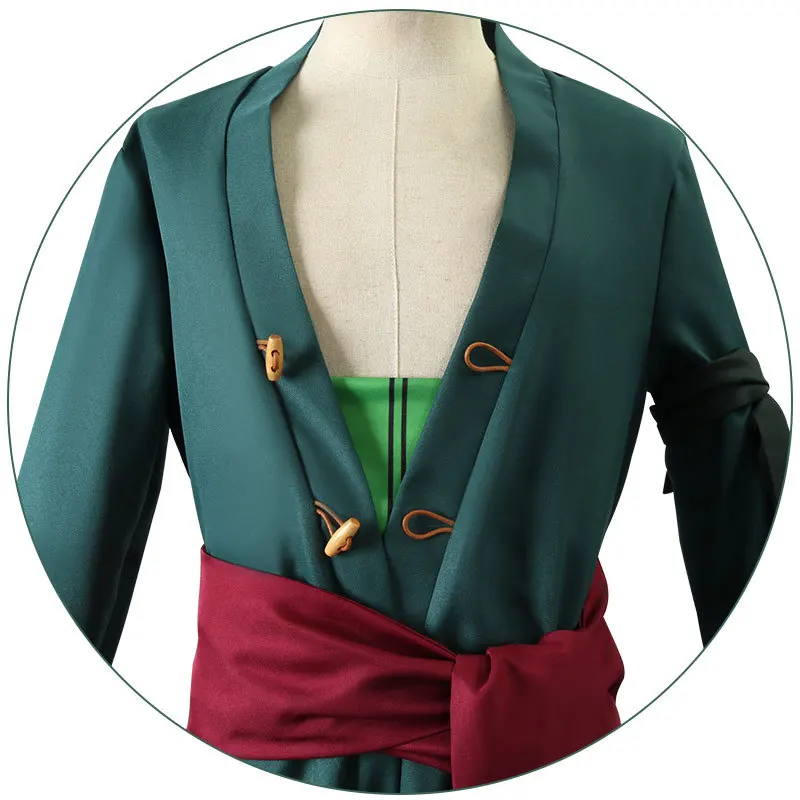 Disfraz de cosplay «Roronoa Zoro» (Edición Wano) de One Piece (con peluca) - Kf s da c c ffa feef fc afy - Ropa de festival
