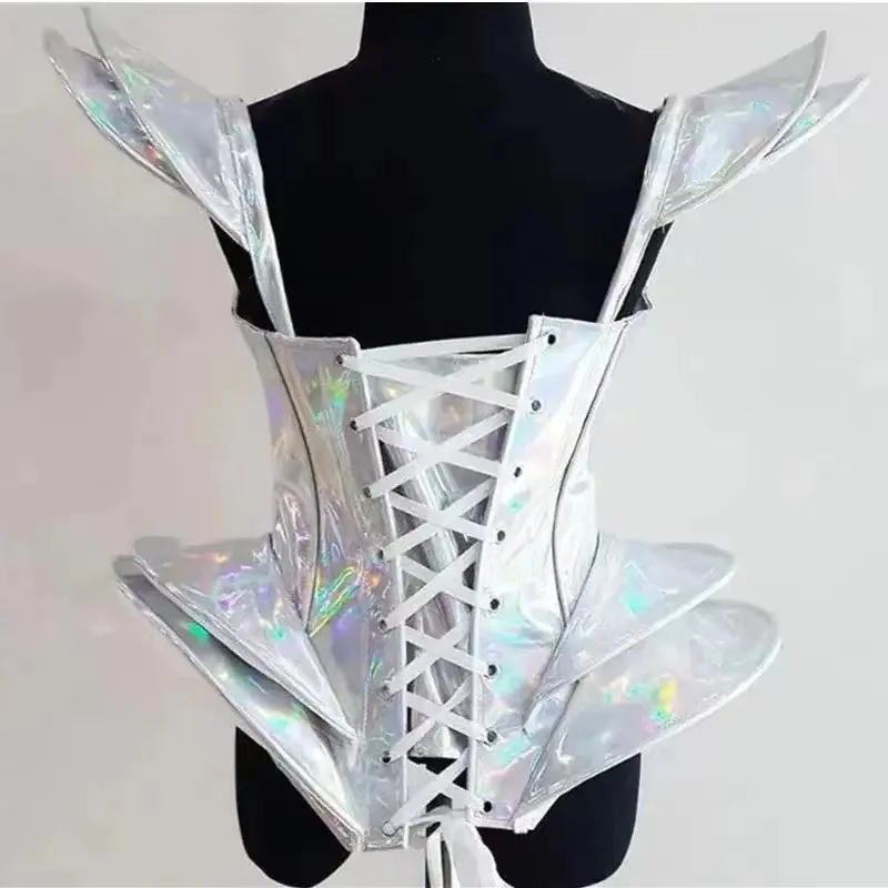 Vestido corsé holográfico futurista – Galactic Queen - Kf s aa a b d aeab fc caf c a d - Tenue de festival