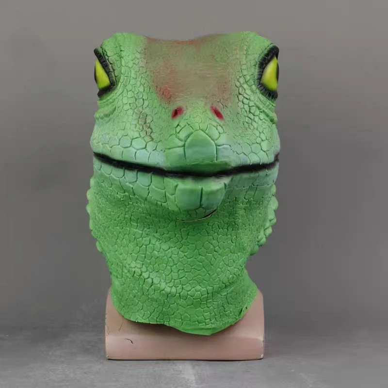 Máscara de cabeza de lagarto verde - Kf s b f ca aa de e b o - Tenue de festival
